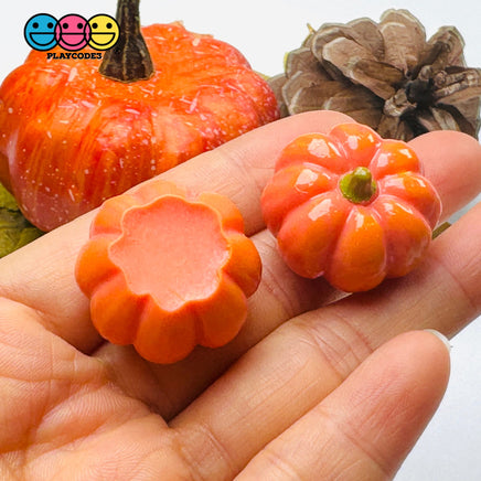 3D Pumpkin Fall Harvest Figurine Halloween Holiday Cabochons Decoden Charm 5 Pcs