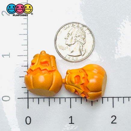 3D Pumpkin Halloween Holiday Jack-O-Lantern Cabochons Decoden Charm 5 pcs PLAYCODE3 Charm
