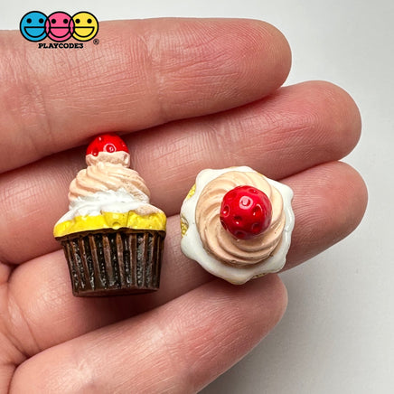 3D Strawberry Cup Cake Fake Sweets Flatback Cabochons Decoden Charm 10 Pcs Playcode3 Llc