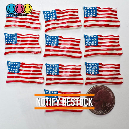 4Th Of July American Flag Flatback Cabochons Decoden Charm 10 Pcs Playcode3