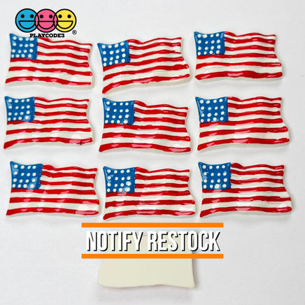 4Th Of July American Flag Flatback Cabochons Decoden Charm 10 Pcs Playcode3