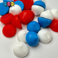 4Th Of July Faux Chocolate Chips Colors Red White Blue Fake Food Realistic Charm Cabochons 24 Pcs