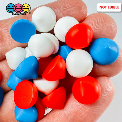 4Th Of July Faux Chocolate Chips Colors Red White Blue Fake Food Realistic Charm Cabochons 24 Pcs