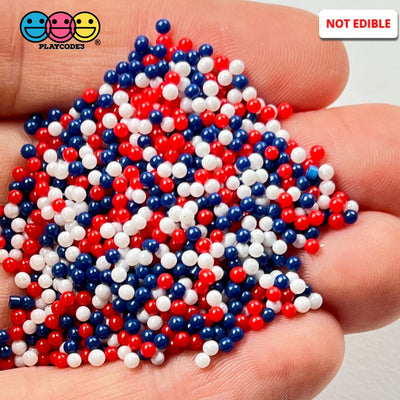 4Th Of July Mix Nonpareil Glass 1.9Mm Beads Caviar Faux Sprinkles Decoden Fake Bead