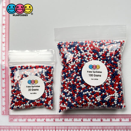 4Th Of July Mix Nonpareil Glass 1.9Mm Beads Caviar Faux Sprinkles Decoden Fake Bead