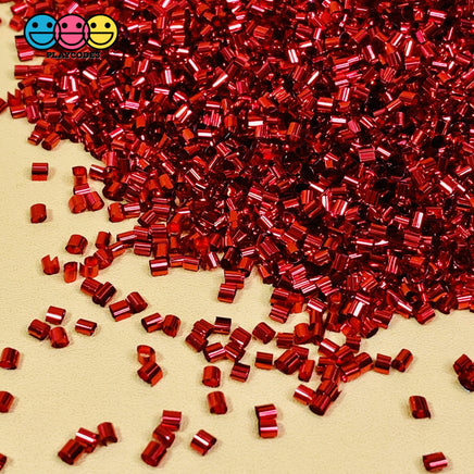Bingsu Beads Metallic Red Green Gold And Black Slime Crafting 100 Grams / Red Bead