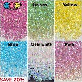 500G Bingsu Beads Slime Crunchy Iridescent Crafting Supplies Cut Plastic Straws Bead