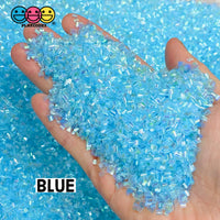 500G Bingsu Beads Slime Crunchy Iridescent Crafting Supplies Cut Plastic Straws Blue / 500 Grams