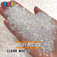 500G Bingsu Beads Slime Crunchy Iridescent Crafting Supplies Cut Plastic Straws White Clear / 500