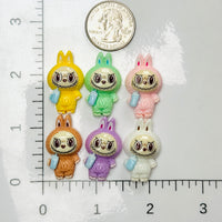 Cute Bunny Monster 6 colors Costume Character Flat-Back Charms 6 pcs