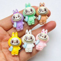Cute Bunny Monster 6 colors Costume Character Flat-Back Charms 6 pcs