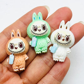 Cute Bunny Monster 6 colors Costume Character Flat-Back Charms 6 pcs