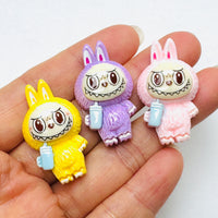 Cute Bunny Monster 6 colors Costume Character Flat-Back Charms 6 pcs