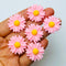 Daisy Delight Pink Fake Floral Flower Spring Summer Floral Flatback Cabochons Decoden Charm 10 pcs