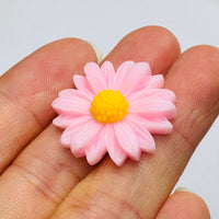 Daisy Delight Pink Fake Floral Flower Spring Summer Floral Flatback Cabochons Decoden Charm 10 pcs