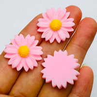 Daisy Delight Pink Fake Floral Flower Spring Summer Floral Flatback Cabochons Decoden Charm 10 pcs