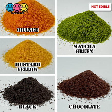 Agate Powder Faux Food Topping - Colorful Craft Slime Fake Bake Matcha Turmeric Chocolate Texture