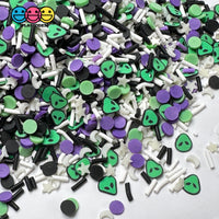 Alien Invasion Halloween Glow In The Dark Stars Moons Fake Clay Sprinkles Decoden Fimo Jimmies