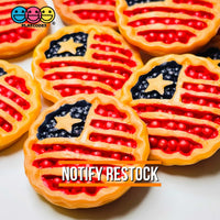 American Flag Apple Pie Miniature 3D Charms Fake Food (10 Pcs) Charm