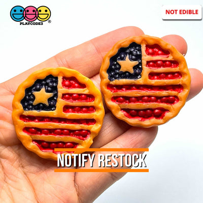 American Flag Apple Pie Miniature 3D Charms Fake Food (10 Pcs) Charm