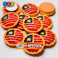 American Flag Apple Pie Miniature 3D Charms Fake Food (10 Pcs) Charm