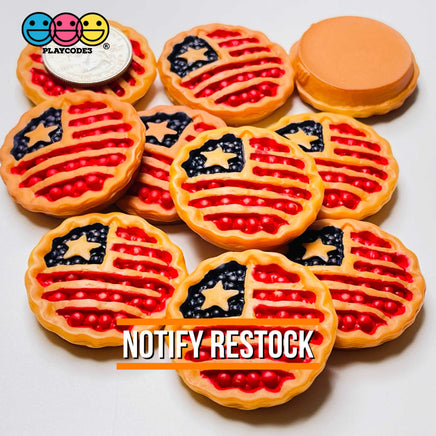American Flag Apple Pie Miniature 3D Charms Fake Food (10 Pcs) Charm