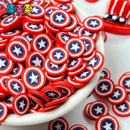 American Flag Hero Shield 4Th Of July Fimo Slice Fake Sprinkles Patriotic Decoden Jimmies 10Mm 20
