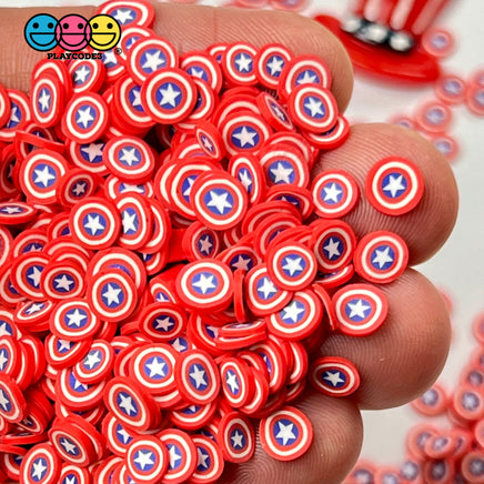 American Flag Hero Shield 4Th Of July Fimo Slice Fake Sprinkles Patriotic Decoden Jimmies 10Mm