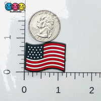 American Flag Patriot 4th July Holiday Shoe Charms WITHOUT Buckle Botton Bendable Flatback Cabochons Slime Supply Fake