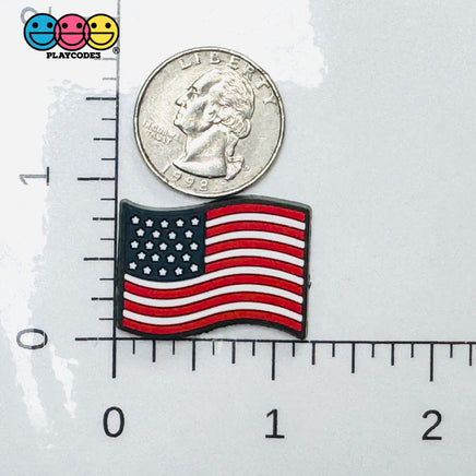 American Flag Patriot 4th July Holiday Shoe Charms WITHOUT Buckle Botton Bendable Flatback Cabochons Slime Supply Fake