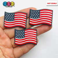 American Flag Patriot 4th July Holiday Shoe Charms WITHOUT Buckle Botton Bendable Flatback Cabochons Slime Supply Fake