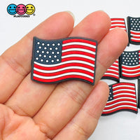 American Flag Patriot 4th July Holiday Shoe Charms WITHOUT Buckle Botton Bendable Flatback Cabochons Slime Supply Fake