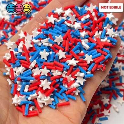 American Flag Patriotic Memorial Day 4Th Of July Clay Sprinkles Mix Decoden Sprinkle