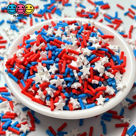 American Flag Patriotic Memorial Day 4Th Of July Clay Sprinkles Mix Decoden Sprinkle
