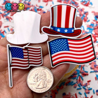 American Flag Theme Independence Day 4Th Of July Planar Patriotic Decoden 10Pcs