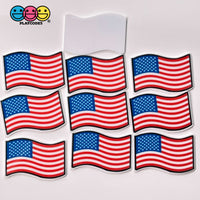 American Flag Theme Independence Day 4Th Of July Planar Patriotic Decoden 10Pcs Flag