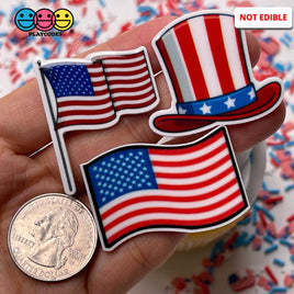 American Flag Theme Independence Day 4Th Of July Planar Patriotic Decoden 10Pcs