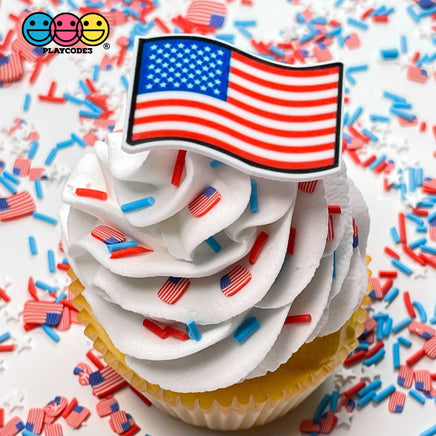 American Flag Theme Independence Day 4Th Of July Planar Patriotic Decoden 10Pcs