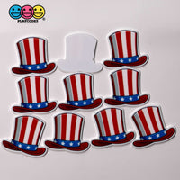 American Flag Theme Independence Day 4Th Of July Planar Patriotic Decoden 10Pcs Uncle Sam Hat