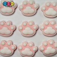Animal Pink Paw Cat Rabbit Dog Easter Holiday Flatback Cabochons Decoden Charm 10 Pcs