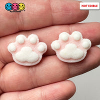 Animal Pink Paw Cat Rabbit Dog Easter Holiday Flatback Cabochons Decoden Charm 10 Pcs