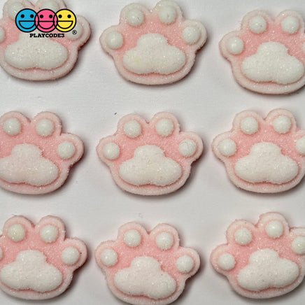Animal Pink Paw Cat Rabbit Dog Easter Holiday Flatback Cabochons Decoden Charm 10 Pcs