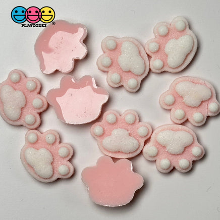 Animal Pink Paw Cat Rabbit Dog Easter Holiday Flatback Cabochons Decoden Charm 10 Pcs