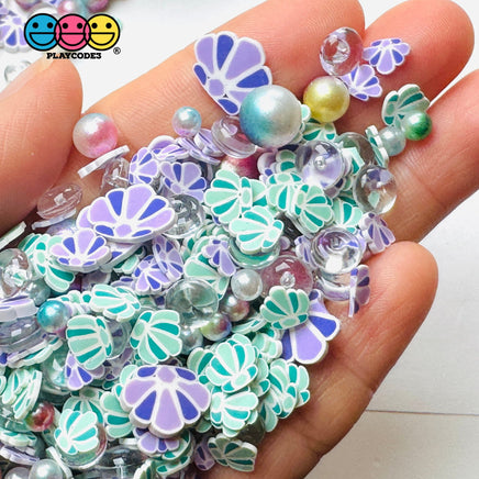 Aqua Mermaid Sea Ocean Beach Summer Beads Fishbow 5Mm Fake Clay Sprinkles Decoden Fimo Jimmies