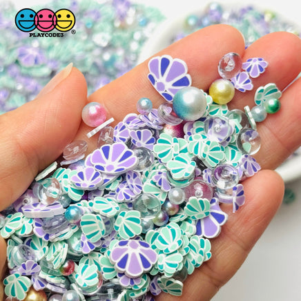 Aqua Mermaid Sea Ocean Beach Summer Beads Fishbow 5Mm Fake Clay Sprinkles Decoden Fimo Jimmies