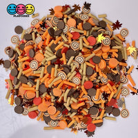 Autumn Arrival Mix Fimo Leaf Glitter Confetti Disc Sprinkles Fake Funfetti Sprinkle