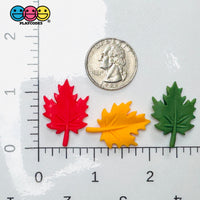 Autumn Fall Red Green Yellow Leaves Flatback Cabochons Decoden Charm 9 pcs PLAYCODE3 LLC Charm