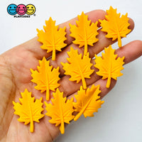 Autumn Fall Red Green Yellow Leaves Flatback Cabochons Decoden Charm 9 pcs PLAYCODE3 LLC Charm