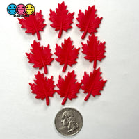 Autumn Fall Red Green Yellow Leaves Flatback Cabochons Decoden Charm 9 pcs PLAYCODE3 LLC Charm