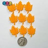 Autumn Fall Red Green Yellow Leaves Flatback Cabochons Decoden Charm 9 pcs PLAYCODE3 LLC Charm